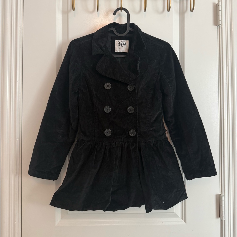 Justice Black Double-Breasted Jacket